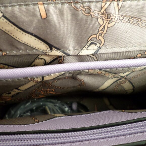 La Terre Lavender Light Purple Faux Leather Tote Purse Cross Body Hand Bag - Picture 11 of 13